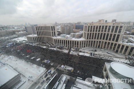 Toàn ảnh đại lộ Sakharov Avenue ở Moscow 1 tiếng trước khi cuộc biểu tình quy mô lớn bắt đầu