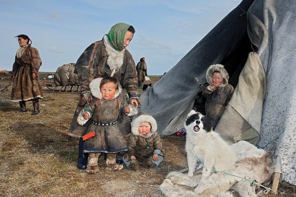 Một gia đình du mục ở Yamal, Nga. Ảnh Sergey Anisimov