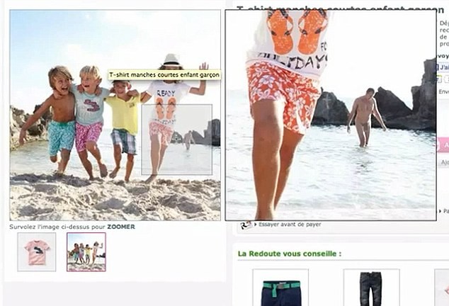 Bức ảnh quảng cáo gây tranh cãi của La Redoute trên trang web của mình trước khi bị gỡ bỏ