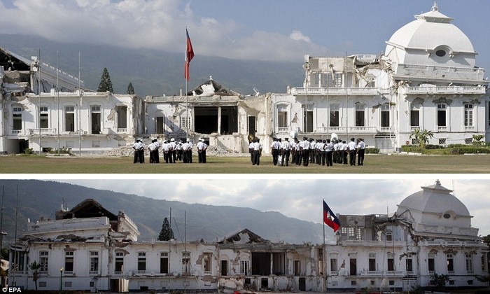 Cung điện ở thủ đô Port au Prince vẫn còn đổ nát sau 2 năm diễn ra động đất