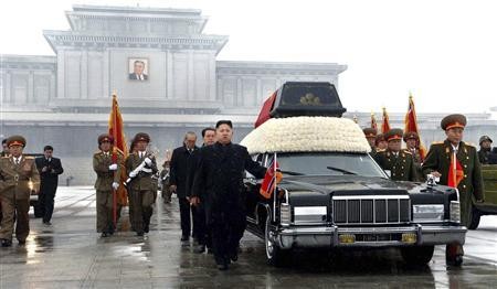 Cảnh tại tang lễ Chủ tịch Kim Jong Il ở Bình Nhưỡng ngày 28/12. Ảnh KCNA