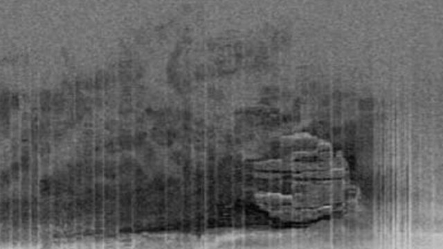 Hình ảnh xác con tàu bí ẩn bị nghi là UFO chìm dưới đáy biển Baltic được chụp bằng sóng siêu âm. Ảnh ABC News
