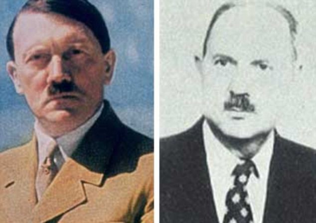 Chân dung của Hitler và ông Jean-Marie Loret (trái)