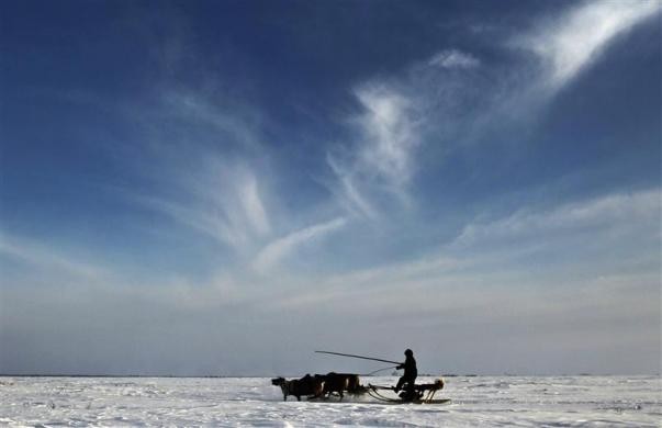 Người đàn ông Nenets đi xe tuần lộc ở gần vùng Tundra, cách thị trấn Naryan-Mar ở cực bắc nước Nga khoảng 85 km.