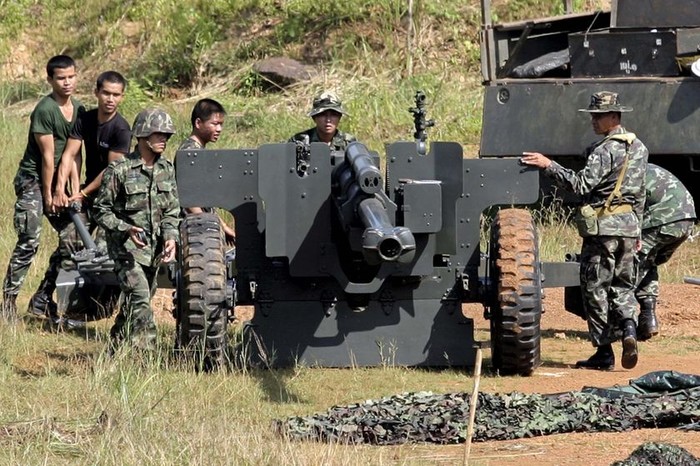 Pháo hạng nặng của Thái Lan tại khu vực biên giới tranh chấp với Campuchia