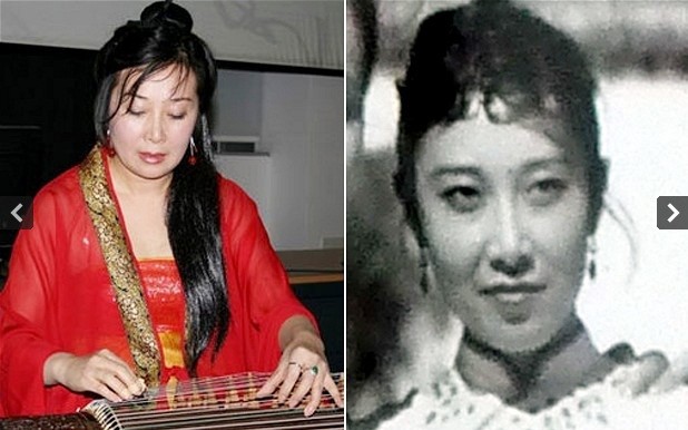 Nghệ sĩ Guan Jie - vợ cũ của kiến trúc sư người Pháp bí ẩn hiện tại (trái) và trong năm 1993.
