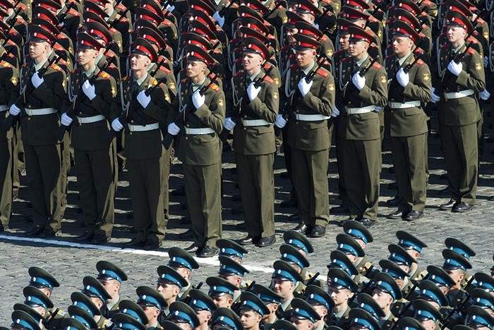 Toàn cảnh diễn tập kỷ niệm mừng đại lễ 9/5 trên quảng trường Đỏ, Moscow ngày 6/5.