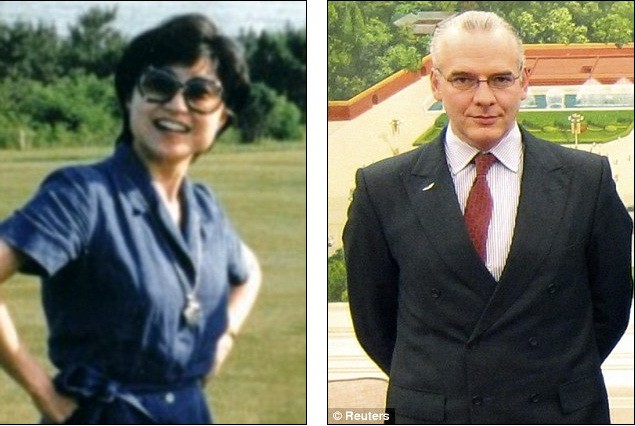 Bà Cốc Khai Lai (trái) và doanh nhân Anh Neil Heywood.