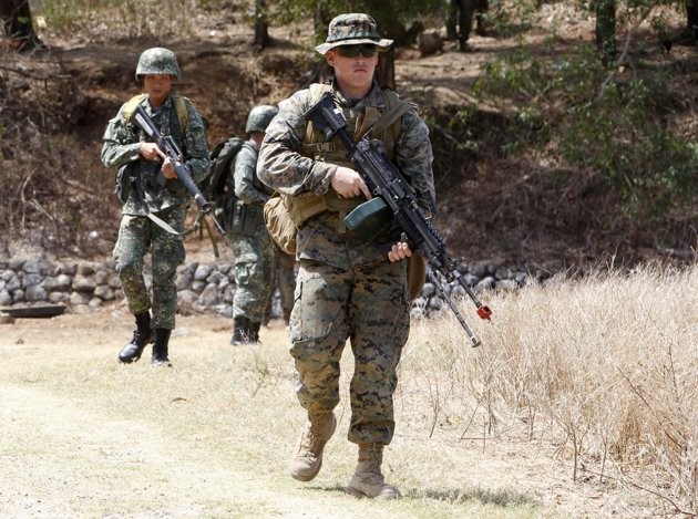 Lính Mỹ tham gia tập trận chung với Philippines hôm 19/4/2012. Ảnh nguồn internet