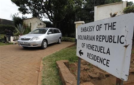Lối vào nơi ở riêng của Đại sứ Venezuela tại Nairobi.