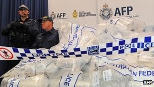 Lượng ma túy lớn được phát hiện tại Úc. Ảnh AFP