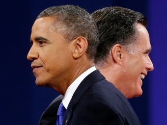 Hai ứng cử viên tranh chức Tổng thống Mỹ, Barack Obama và Mitt Romney.