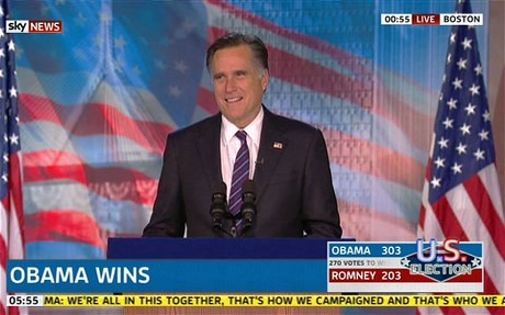 Mitt Romney suýt rơi lệ khi thừa nhận thất bại trước đương kim Tổng thống Barack Obama