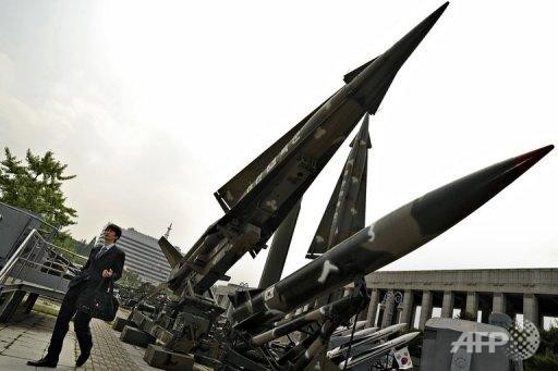 Tên lửa được trưng bày tại một bảo tàng ở Seoul, Hàn Quốc.