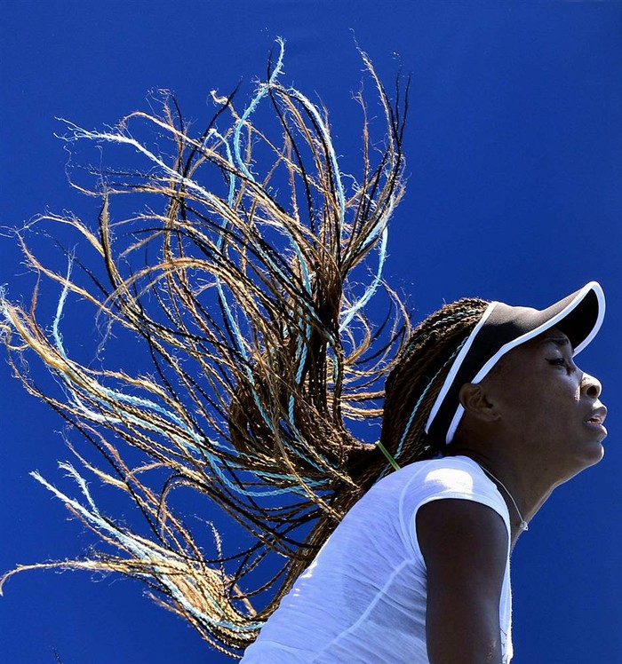 Venus Williams trong một buổi tập luyện tại Melbourne Park vào ngày 10/1 trước giải đấu quần vợt Australia mở rộng khai mạc hôm 7/1.