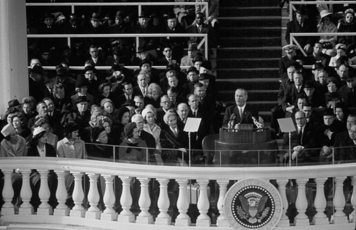 Tổng thống Lyndon Johnson trong lễ nhậm chức năm 1965.