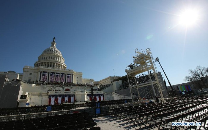 Khán đài, nơi Tổng thống Obama sẽ tuyên thệ nhậm chức vào ngày 21/1.