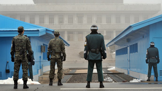 Binh sĩ Hàn Quốc tại biên giới với Triều Tiên.