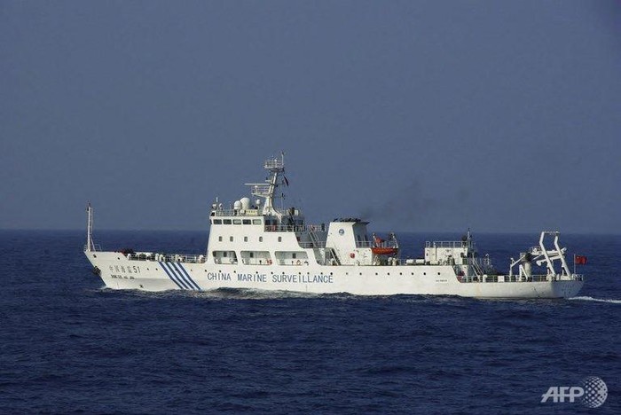 Ảnh được lực lượng Cảnh sát biển Nhật Bản công bố hôm 12/3 cho thấy một tàu Hải giám Trung Quốc đang di chuyển gần quần đảo tranh chấp Senkaku.