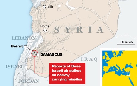 Địa điểm 3 chiếc máy bay Israel không kích lô hàng tên lửa ở Damascus sớm ngày 5.5