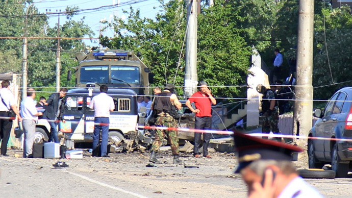 Hiện trường vụ đánh bom tự sát tại Dagestan hôm 25/5