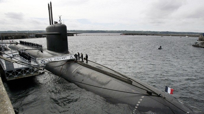 Tàu ngầm hạt nhân tại căn cứ trên đảo l'Ile Longue, Brittany của Pháp.