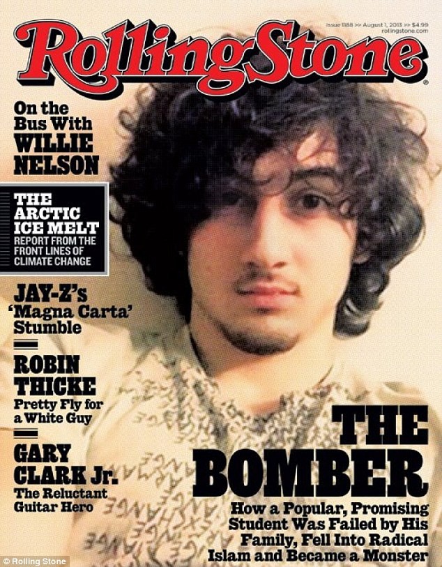 Bức ảnh gây tranh cãi của Tsarnaev trên trang bìa Tạp chí Rolling Stone.