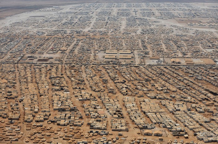 Toàn cảnh trại tị nạn Zaatari nằm ở biên giới Jordan, cách biên giới Syria 8 km.