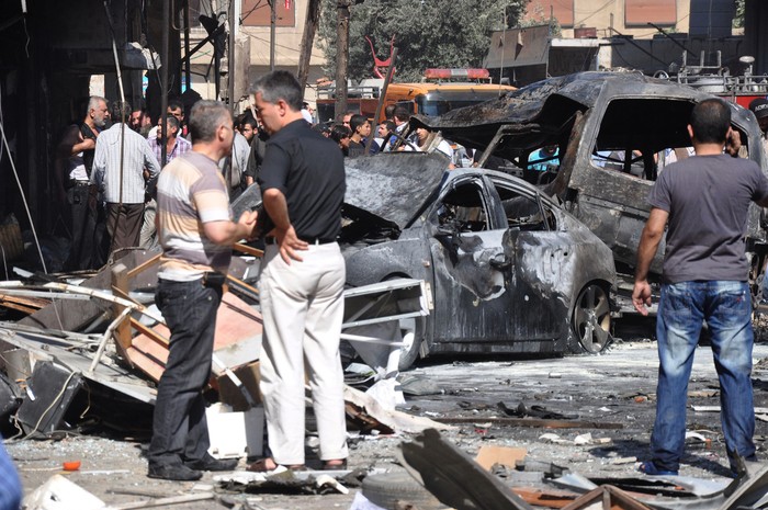 Xe bom phát nổ tại Damascus ngày 25/7.