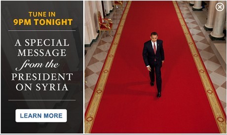 Nhà Trắng có một mục chuyên về Syria trên trang web của mình và đang xúc tiến cập nhập các bài phát biểu của Tổng thống Obama