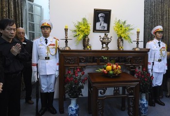 Hương án Đại tướng Võ Nguyên Giáp tại nhà riêng.