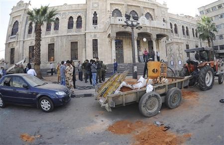 Hiện trường vụ đánh bom tại Damascus ngày 6/11/2013.
