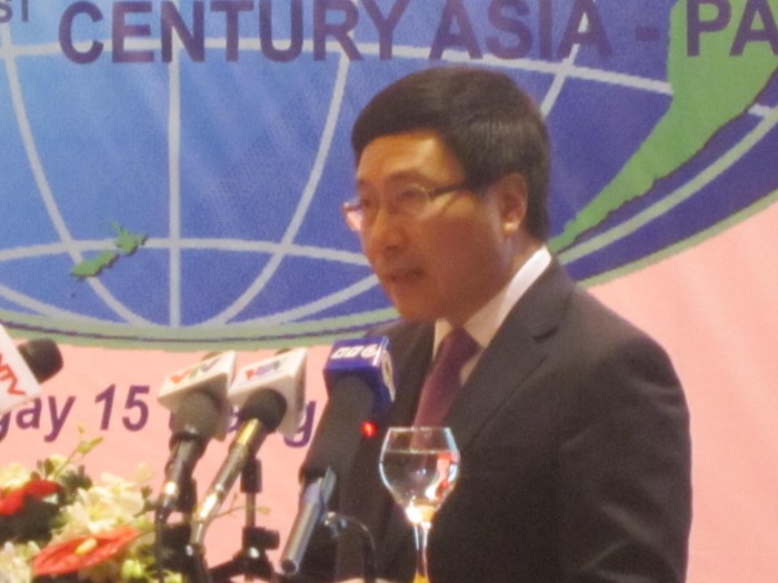 Phó Thủ tướng, Bộ trưởng Ngoại giao Phạm Bình Minh phát biểu trong lễ khai mạc hội nghị.