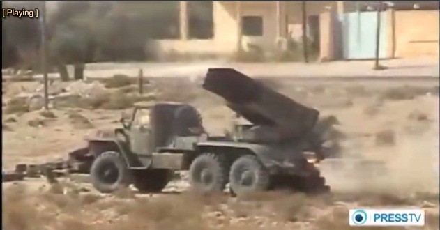 Tên lửa Syria nhắm vào các vị trí của phiến quân tại Aleppo.