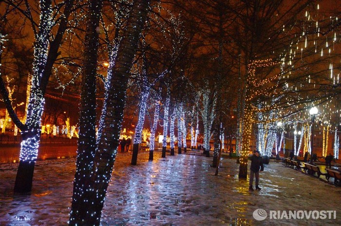 Cảnh tượng báo hiệu một mùa Giáng sinh ấm áp tại Moscow.