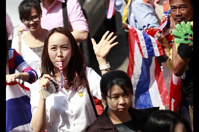 Người biểu tình chống chính phủ tại Bangkok.