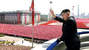 Nhà lãnh đạo Triều Tiên Kim Jong-un trong một lễ mít tinh lớn tại Bình Nhưỡng.