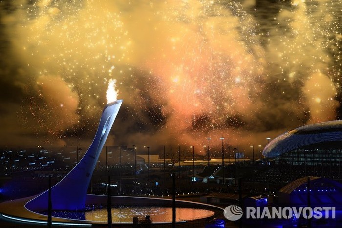 Ngọn lửa Olympic tại Sochi.