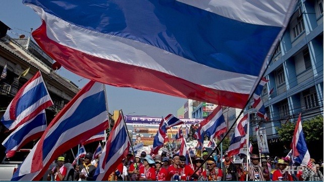 Người biểu tình chống chính phủ Thái Lan tại Bangkok.