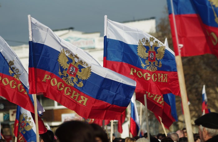Người biểu tình ủng hộ Nga tại Crimea.
