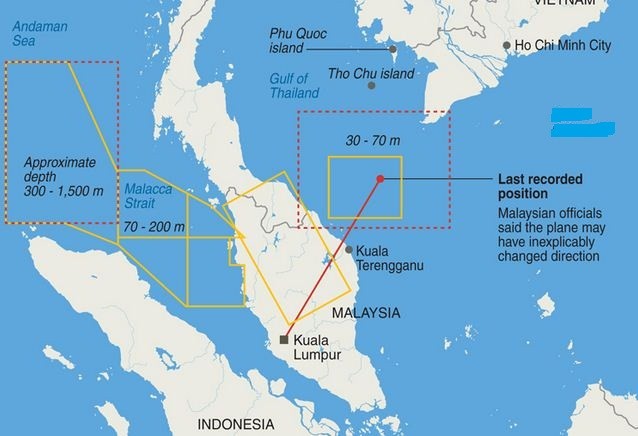 Malaysia mở rộng khu vực tìm kiếm máy bay mất tích sang phía Tây.