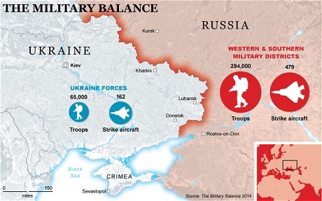Kịch bản quân đội Nga sáp nhập các khu vực phía đông Ukraine do Telegraph đặt ra.