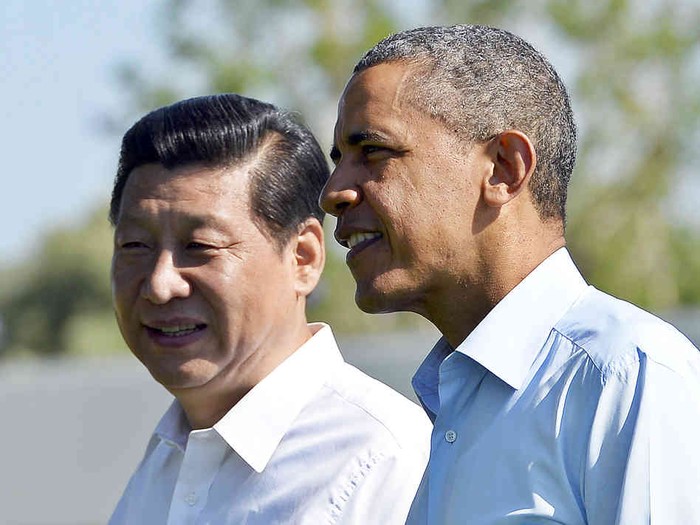 Chủ tịch Trung Quốc Tập Cận Bình và Tổng thống Mỹ Obama.