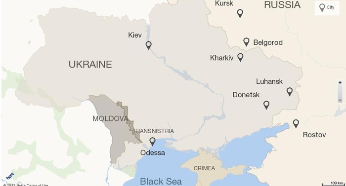 Sơ đồ lực lượng Nga bố trí tại biên giới Ukraine.