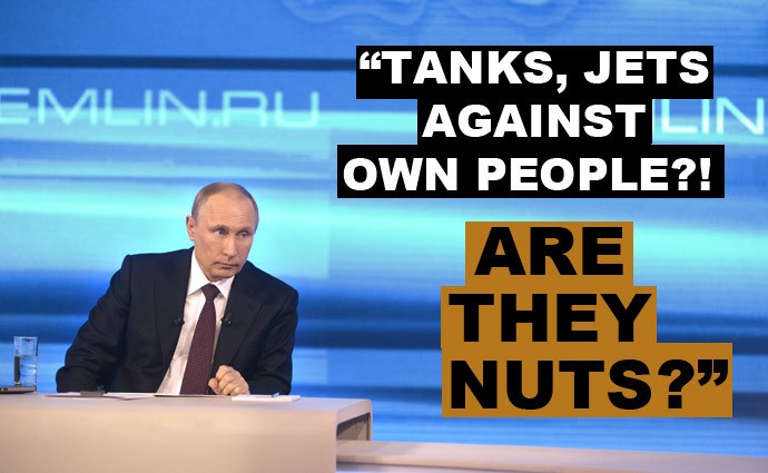Tổng thống Nga Putin trong buổi đối thoại trực tiếp với người dân.