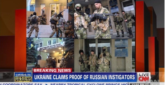Các tay súng chiếm các tòa nhà hành chính trong Slaviansk được Ukraine nhận định là giống những người đàn ông thuộc một đơn vị trinh sát và phá hoại của Nga.