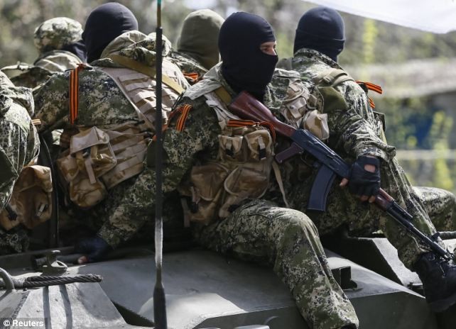 Ukraine tin rằng các tay súng này là lực lượng trinh sát phá hoại được Nga cử tới miền Đông nước này.