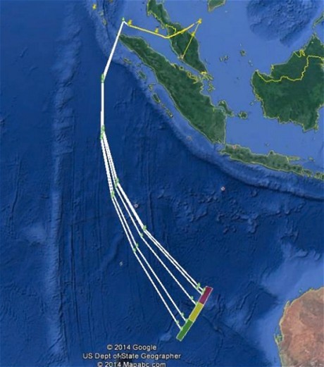 Sơ đồ cho thấy hành trình của chuyến bay MH370