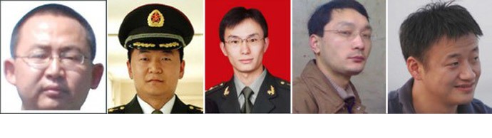 Từ trái sang phải: Wang Dong, Sun Kailiang, Gu Chunhui, Wen Xinyu, Huang Zhenyu.