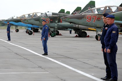 Su-25 của quân đội Nga tham gia tập trận.